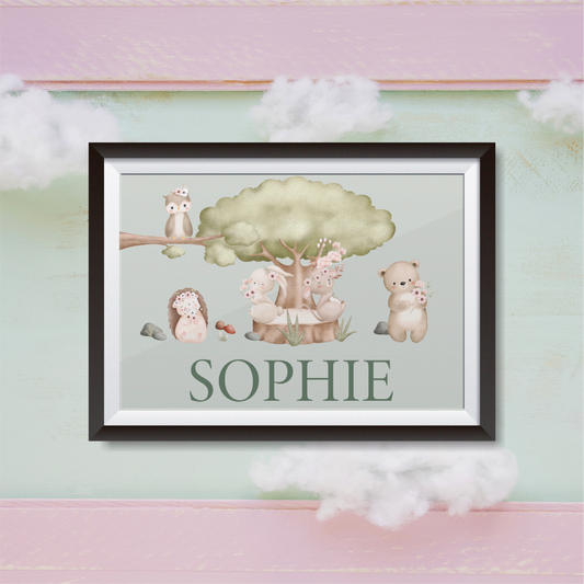 Personalized Woodland Nursery Print